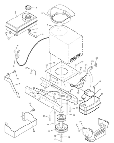 Engine Mount Diagram and Parts List for 7800277-385049X51 2008 Briggs and Stratton Lawn Tractor
